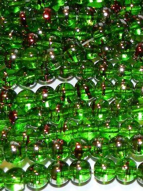 New DIY Dark Green 6mm Round Metallic Drawbench Swirl Glass Beads 32" G2280